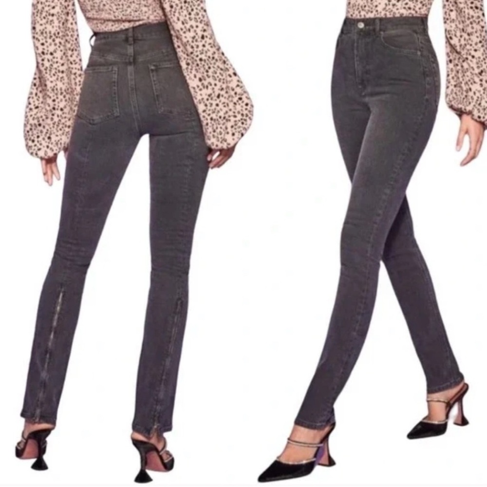 Reformation Camilla black high rise jeans with zippers Size 30